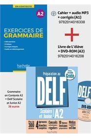 SUPER PACK DELF A2 SCOLAIRE & JUNIOR + EXERCICES DE GRAMMAIRE EN CONTEXTE A2 (+MP3+CORRIGES) 2ND EDITION